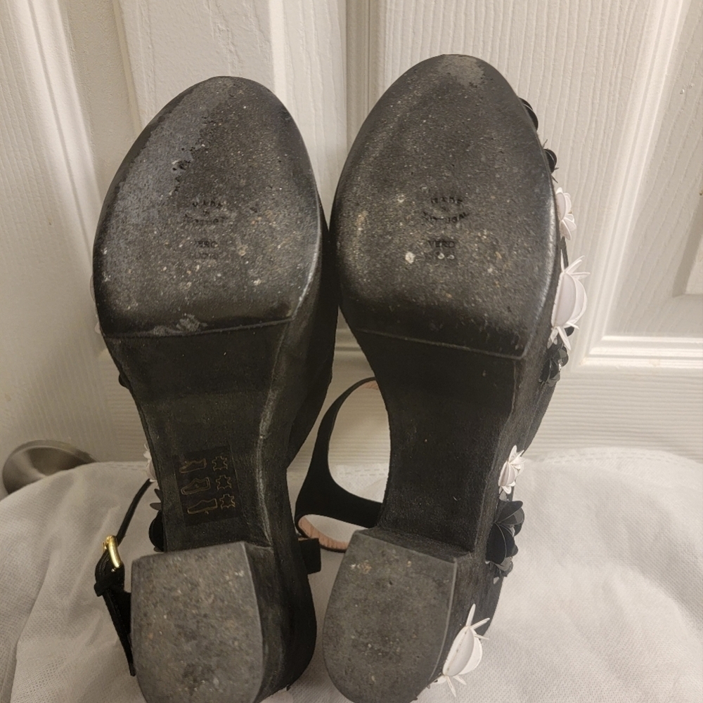 Boutique Moschino black suede high platform heels sandals Shoes Size 38 - Picture 4 of 16
